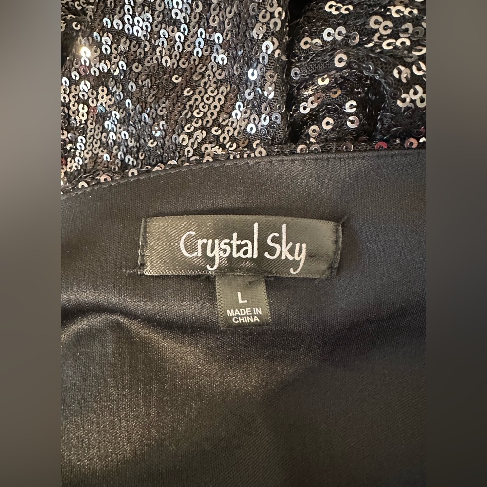 Black Sequin Long Sleeve Dress - Picture 7 of 8